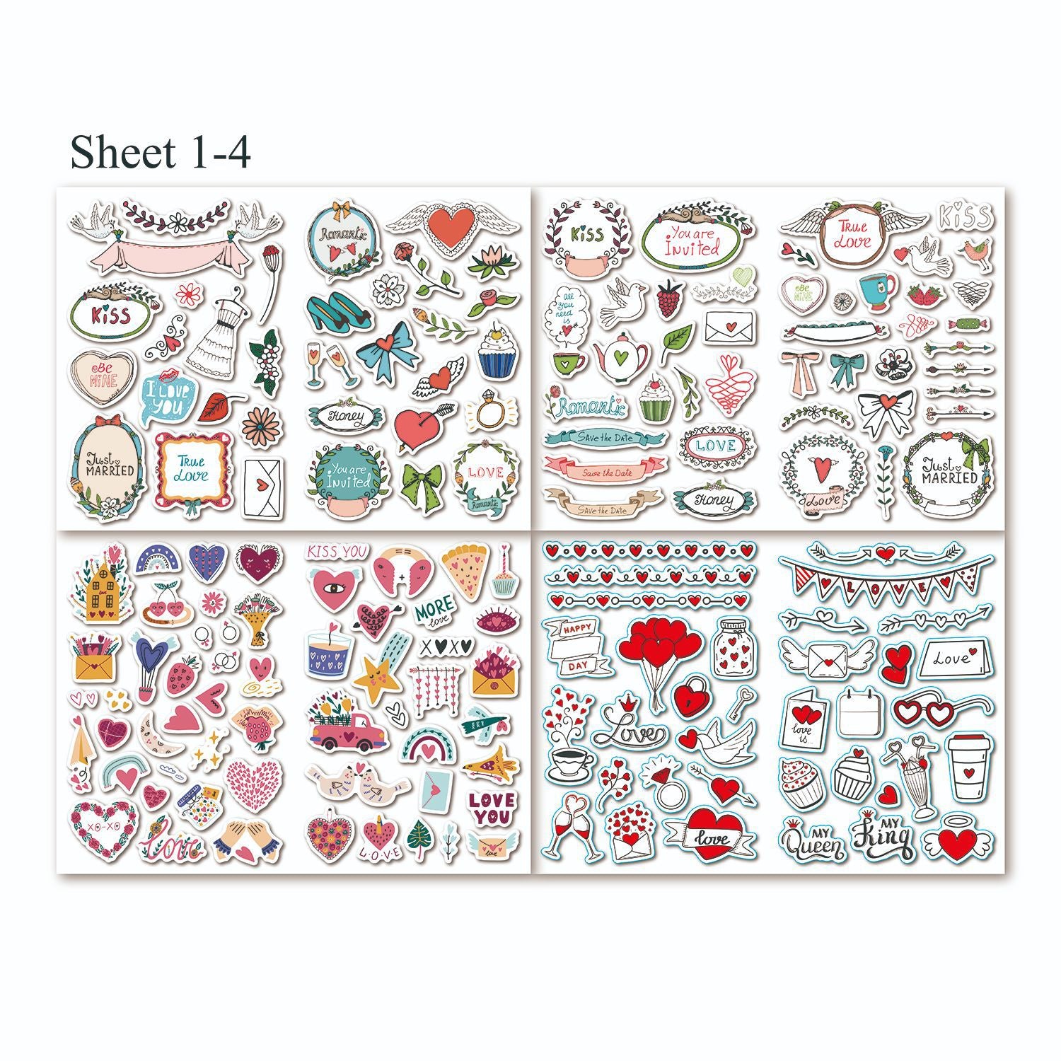 Creativ'Sheets™ - Feuille A4 de stickers Scrapbooking - 1000-Cadeaux